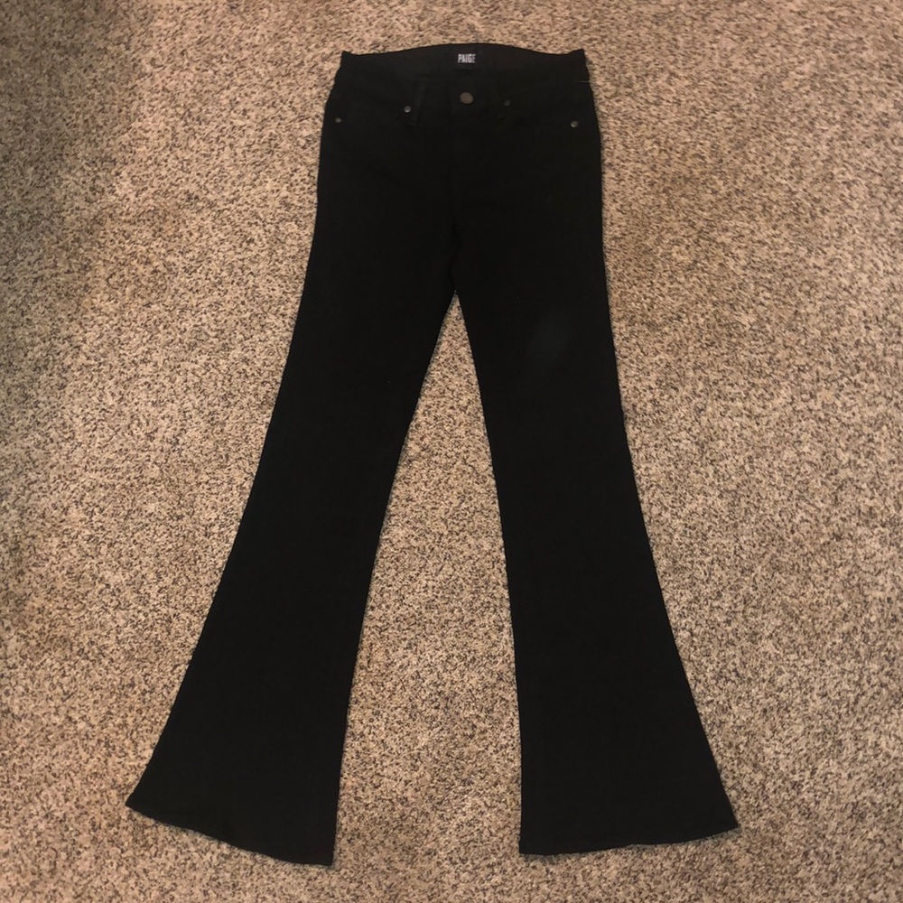 NWOT Paige Lou Lou Petite Black Flare Jeans